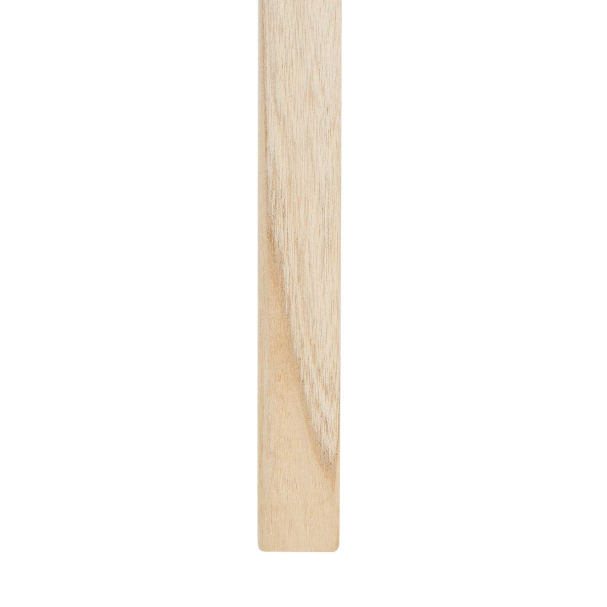 A smooth, tapered natural wood leg reveals subtle grain and a light, relaxed finish