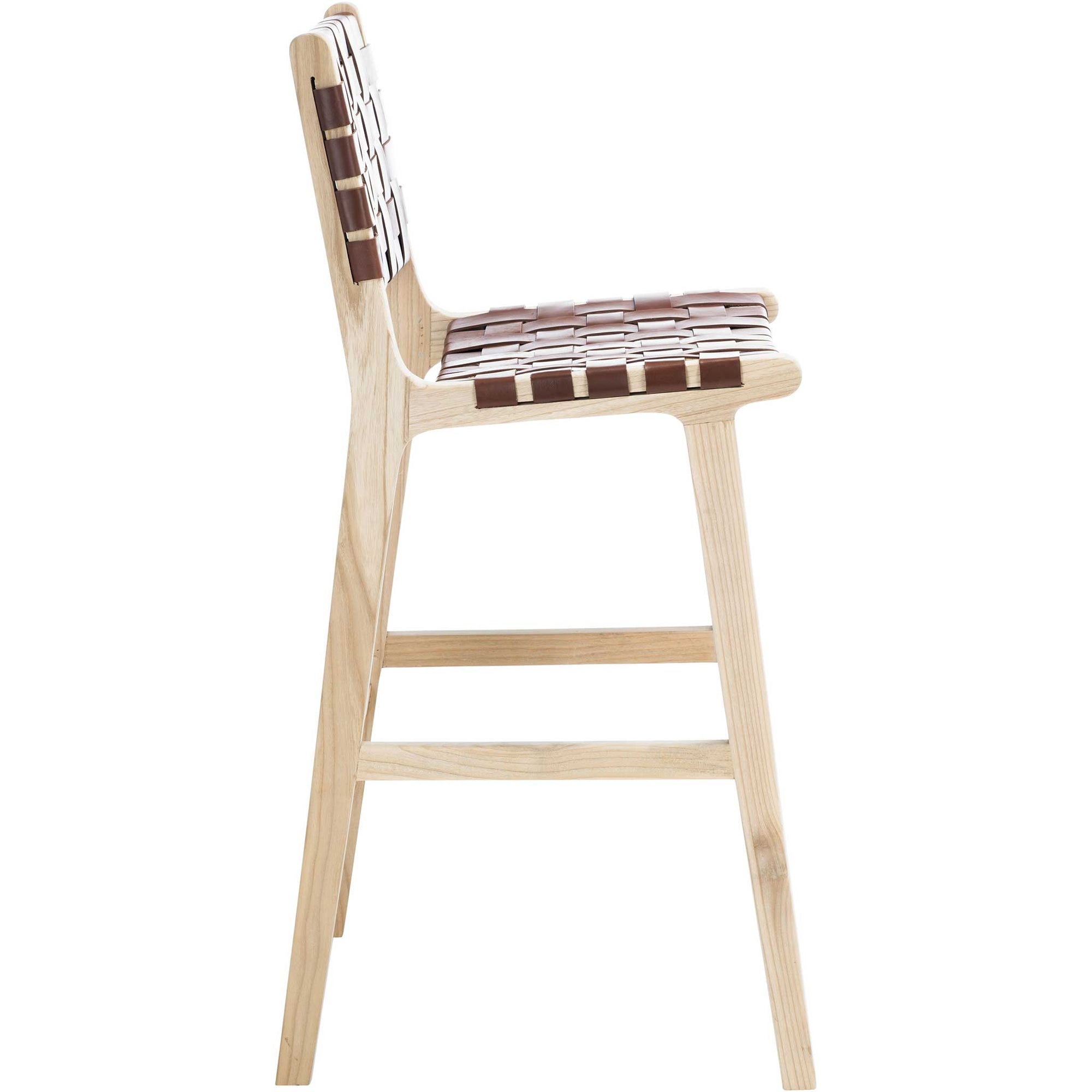 Adalet Leather Bar Stool Cognac/Natural