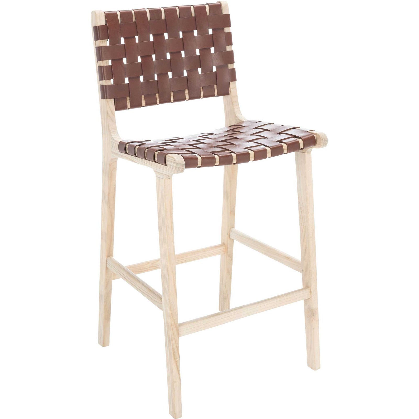 Adalet Leather Bar Stool Cognac/Natural
