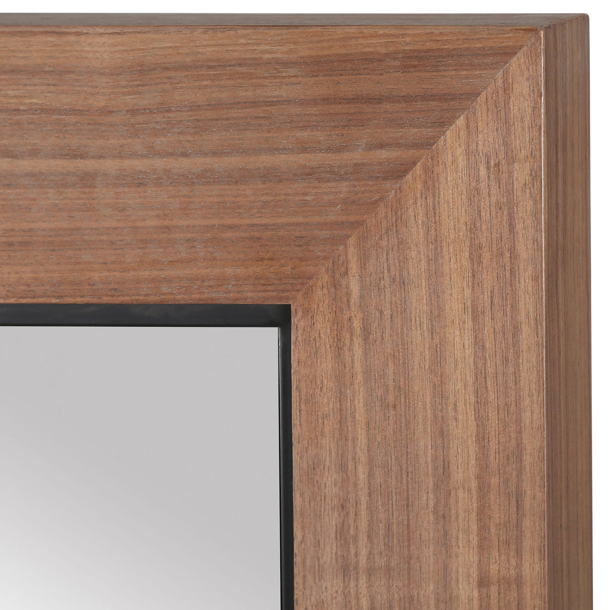 Walnut-toned wood grain meets a slim black inner border at a mitered corner || CMI4004B || detail_studio