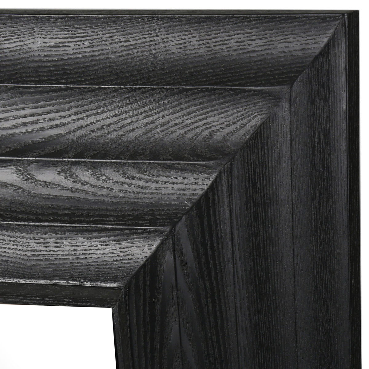 Deep black wood grain and mitered corners accent the frame's stepped profile || CMI4005C || detail_studio