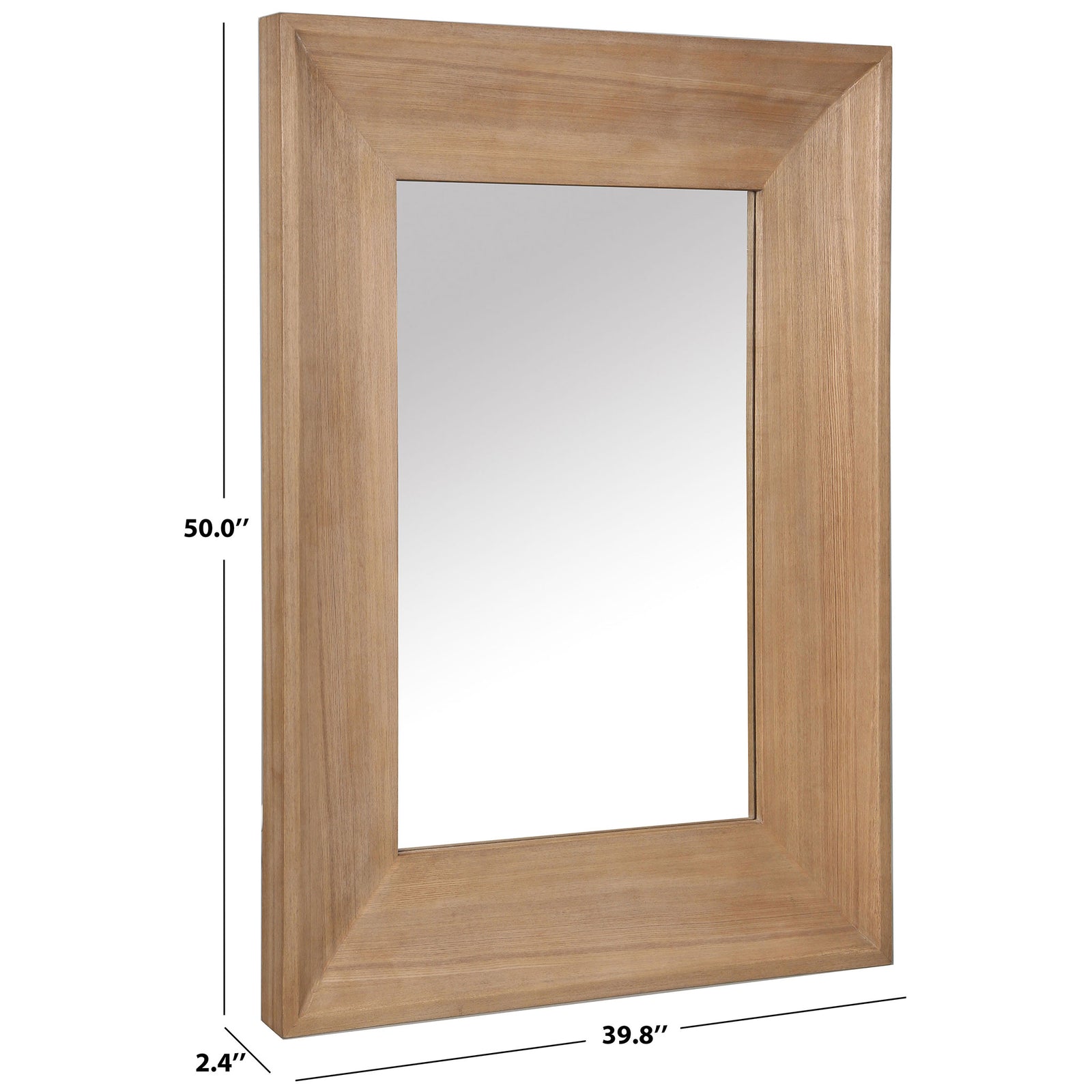 At 39.8 inches wide and 50 inches tall, the natural-toned wall mirror makes a warm focal point. || CMI4006A || dimension_studio