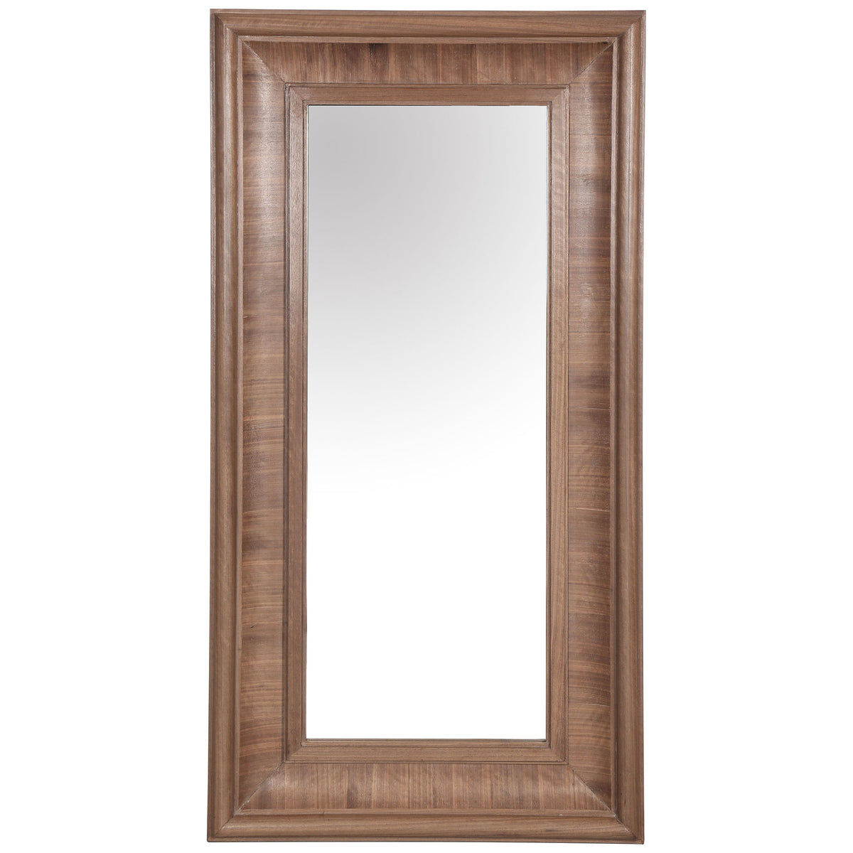 A tall reflective center is bordered by richly grained, walnut-toned wood molding. || CMI4008B || front_studio