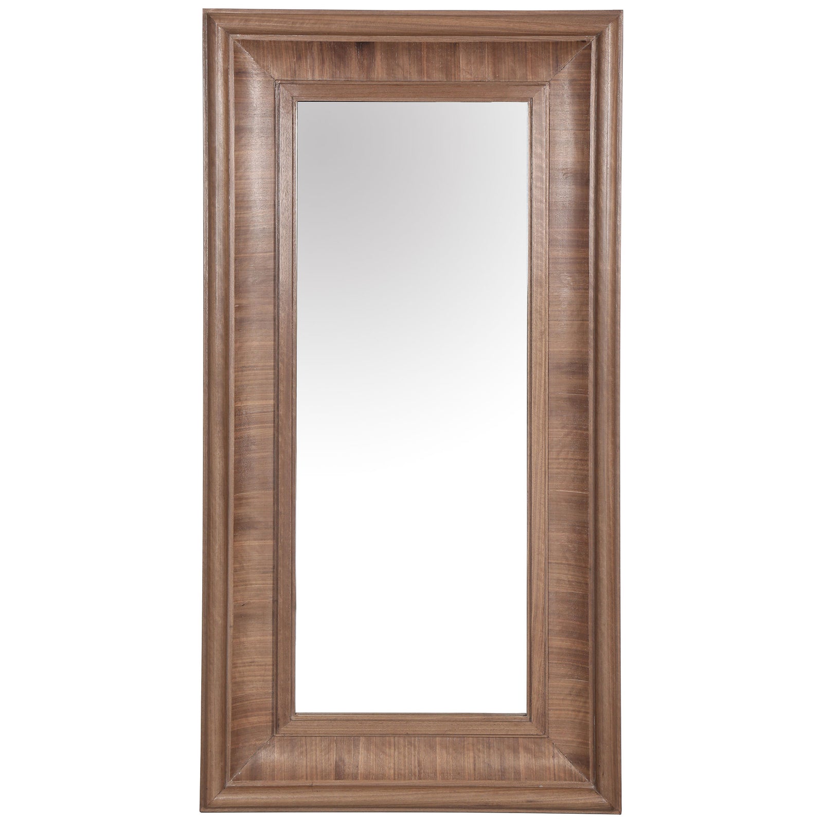 A tall reflective center is bordered by richly grained, walnut-toned wood molding. || CMI4008B || front_studio