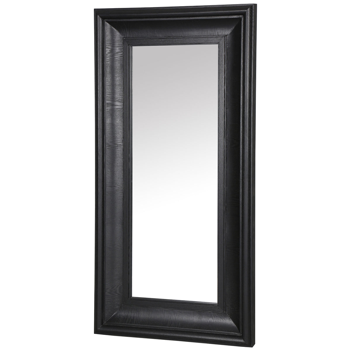 An inset reflective panel is wrapped in thick, layered black molding for dramatic depth. || CMI4008C || front_angle_studio