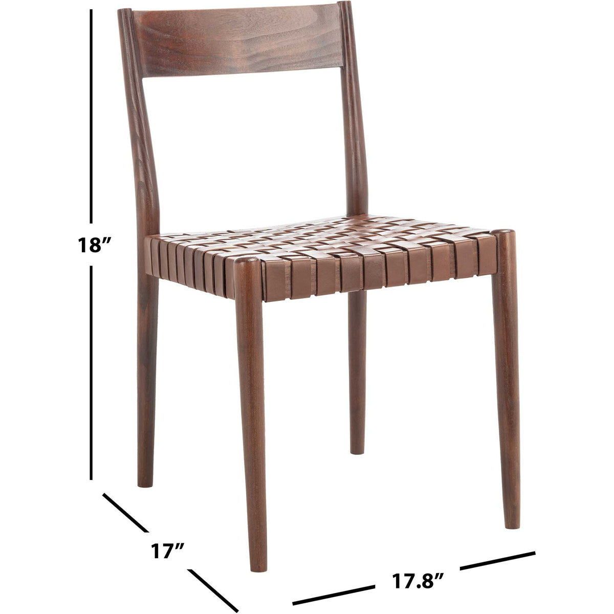 Eliza Leather Dining Chair Cognac/Brown (Set of 2)