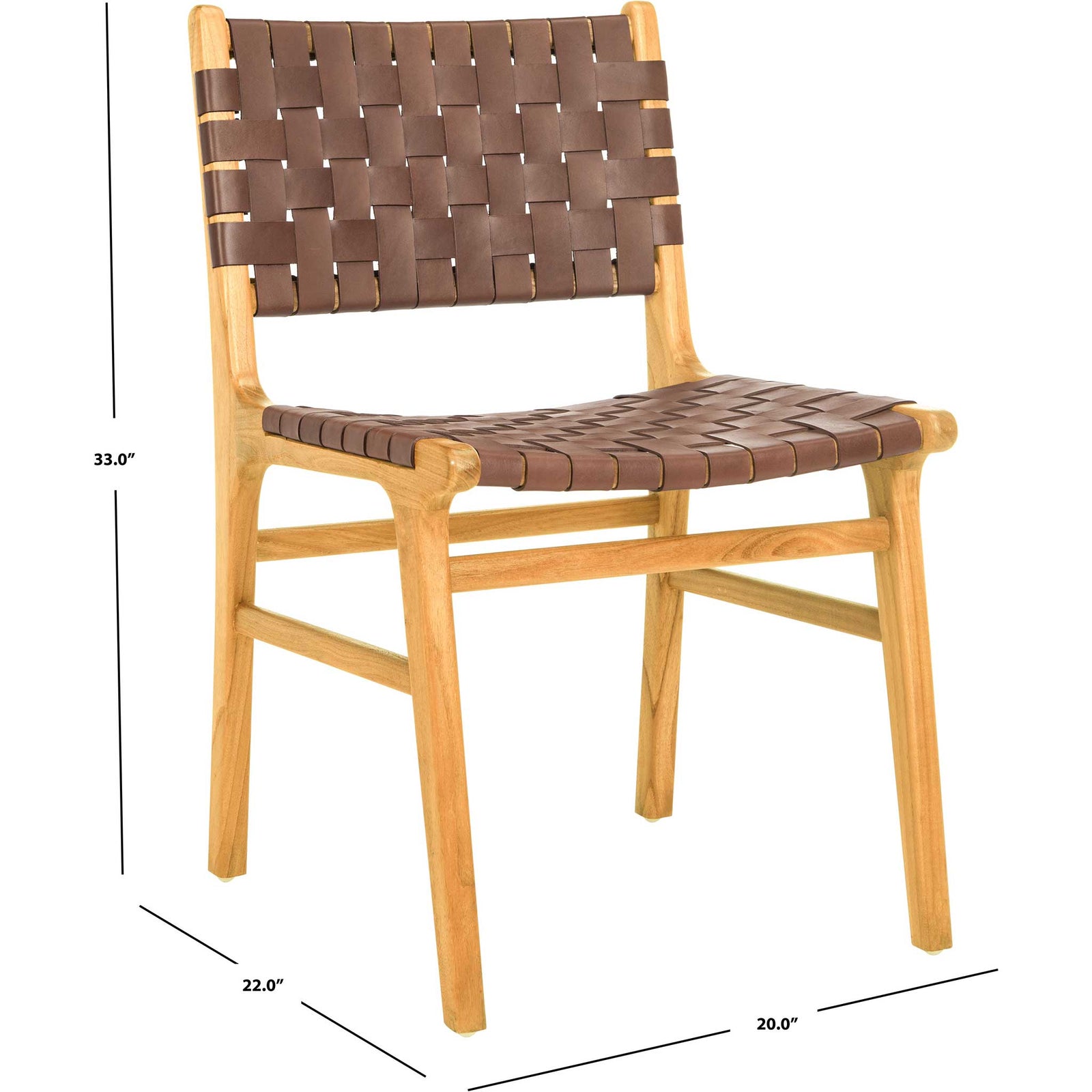 Tara Woven Leather Dining Chair (Set of 2)