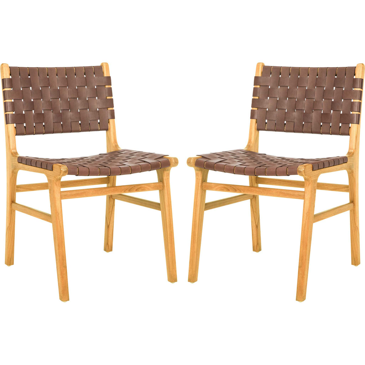 Tara Woven Leather Dining Chair (Set of 2)