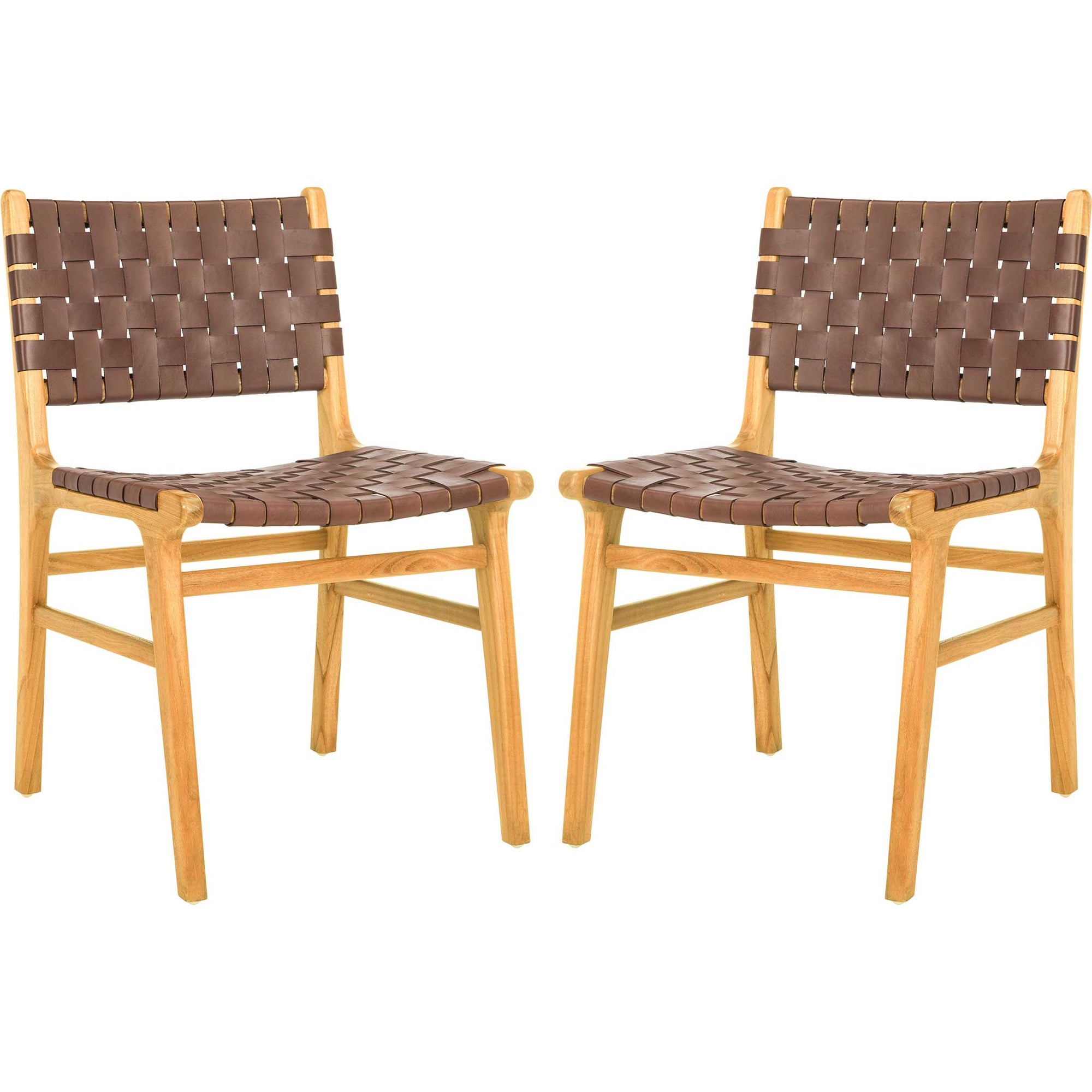 Tara Woven Leather Dining Chair (Set of 2)