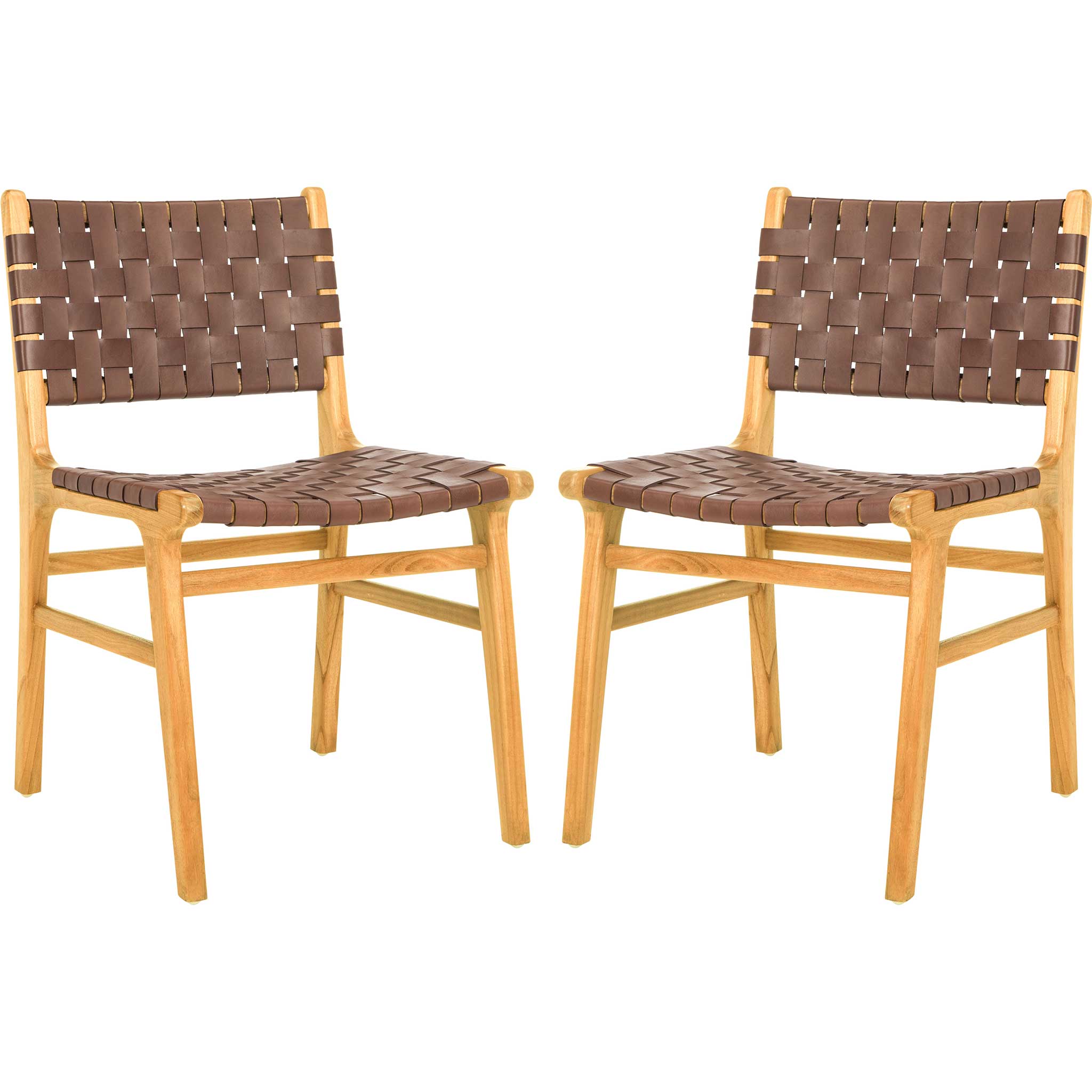 Tara Woven Leather Dining Chair (Set of 2)