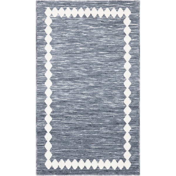 Heathered gray center and crisp ivory border bring versatile style to any space || ECR110F-24 || top_studio