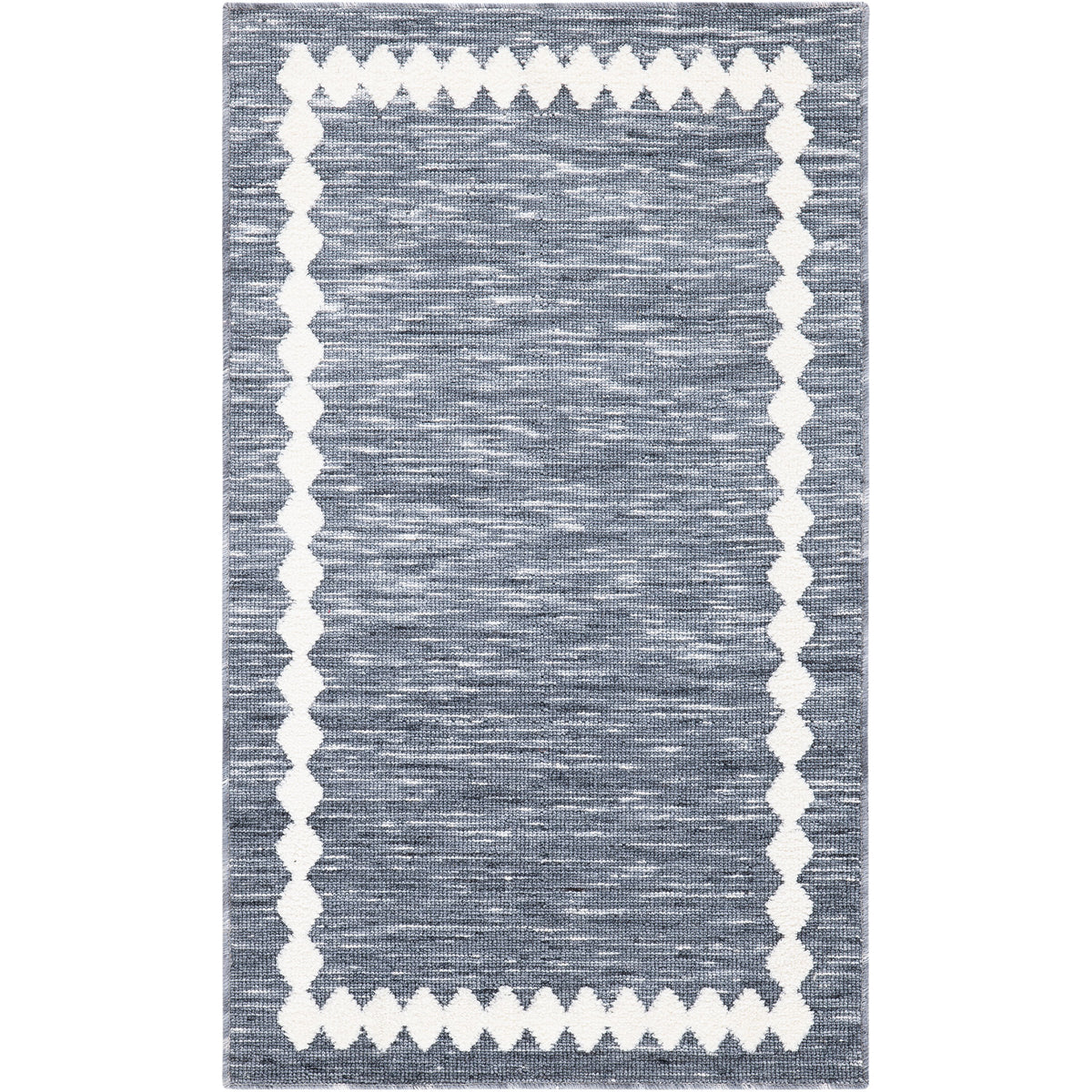 Heathered gray center and crisp ivory border bring versatile style to any space || ECR110F-24 || top_studio