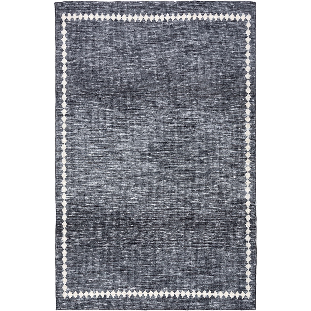 Gray and ivory rug with a diamond border and heathered texture for a clean, modern look || ECR110F-5 || top_studio