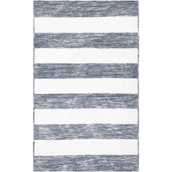 Bold dark gray and ivory stripes lend coastal charm in a soft, durable weave || ECR115H-24 || top_studio