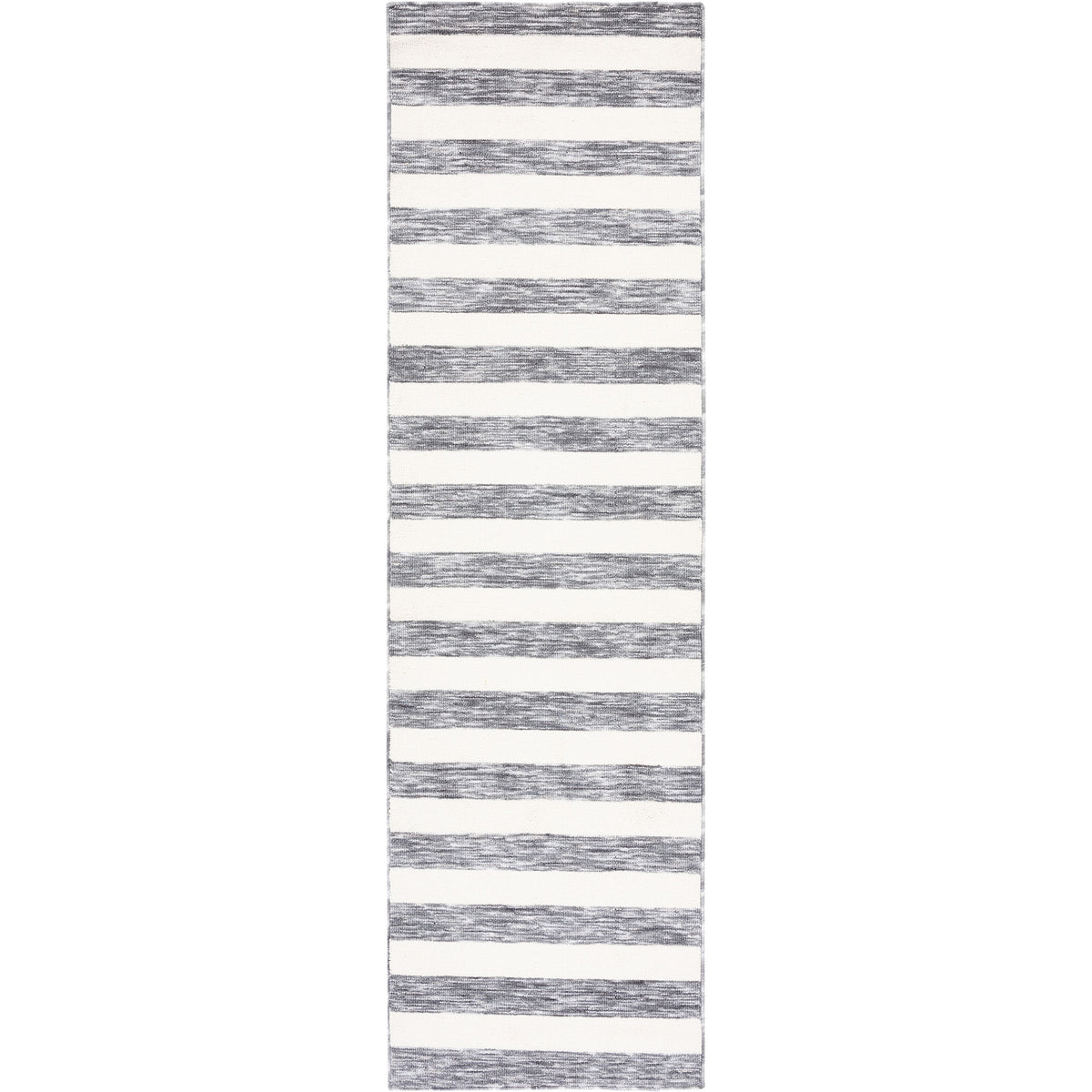 Dark gray and ivory striped runner rug with soft texture and clean horizontal bands || ECR115H-28 || top_studio