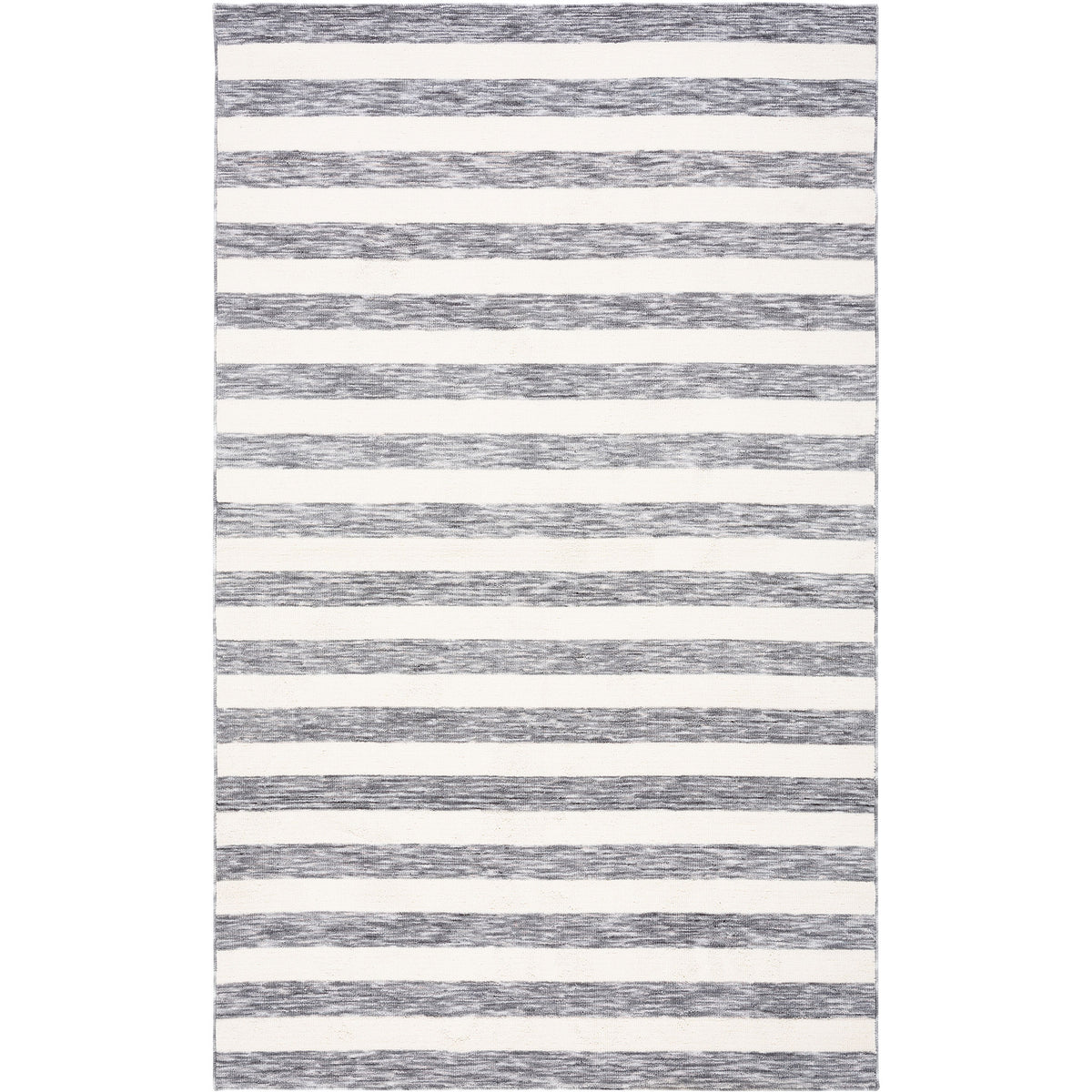 Classic dark gray and ivory stripes with heathered texture in an easy-care flat profile || ECR115H-5 || top_studio