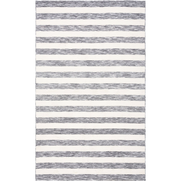 Classic dark gray and ivory stripes with heathered texture in an easy-care flat profile || ECR115H-5 || top_studio