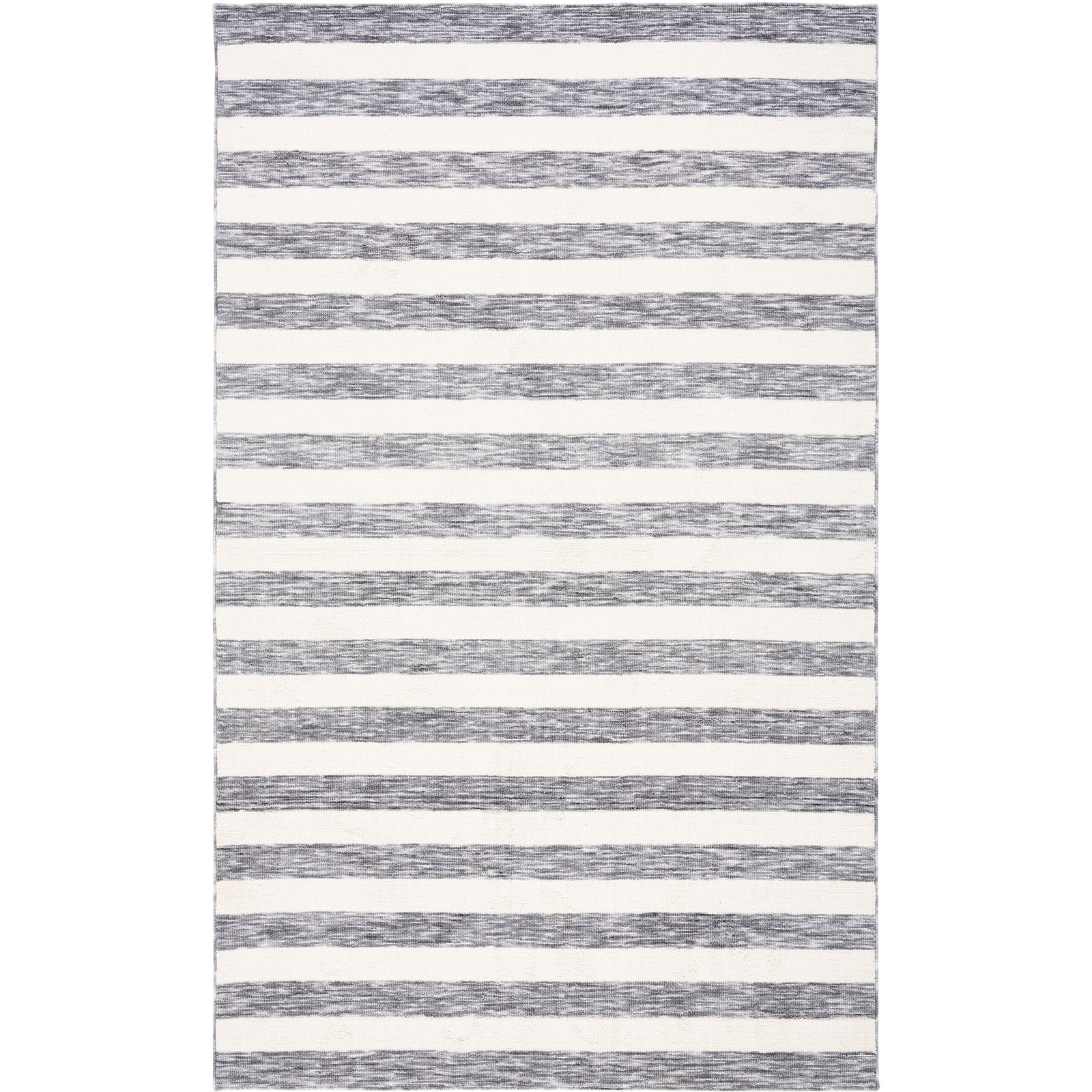 Classic dark gray and ivory stripes with heathered texture in an easy-care flat profile || ECR115H-5 || top_studio