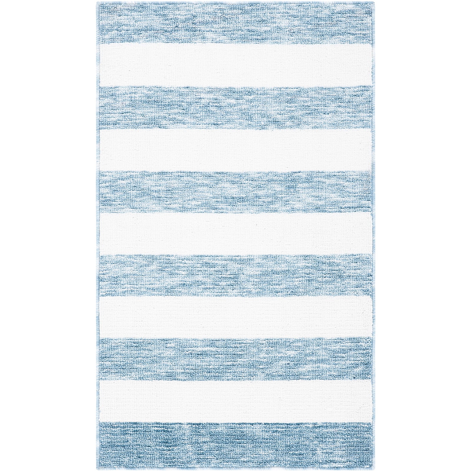 Light blue and ivory stripes lend a breezy coastal look with a soft, low-profile weave || ECR115L-5 || top_studio