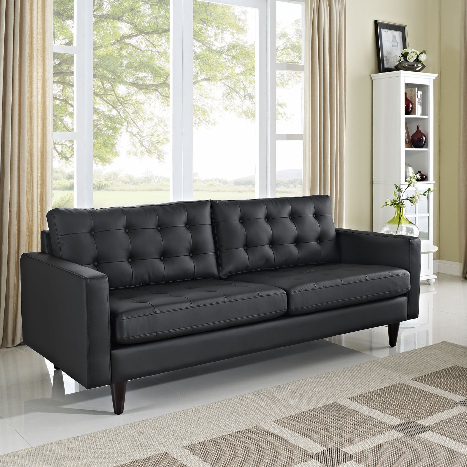 Era Leather Sofa Black