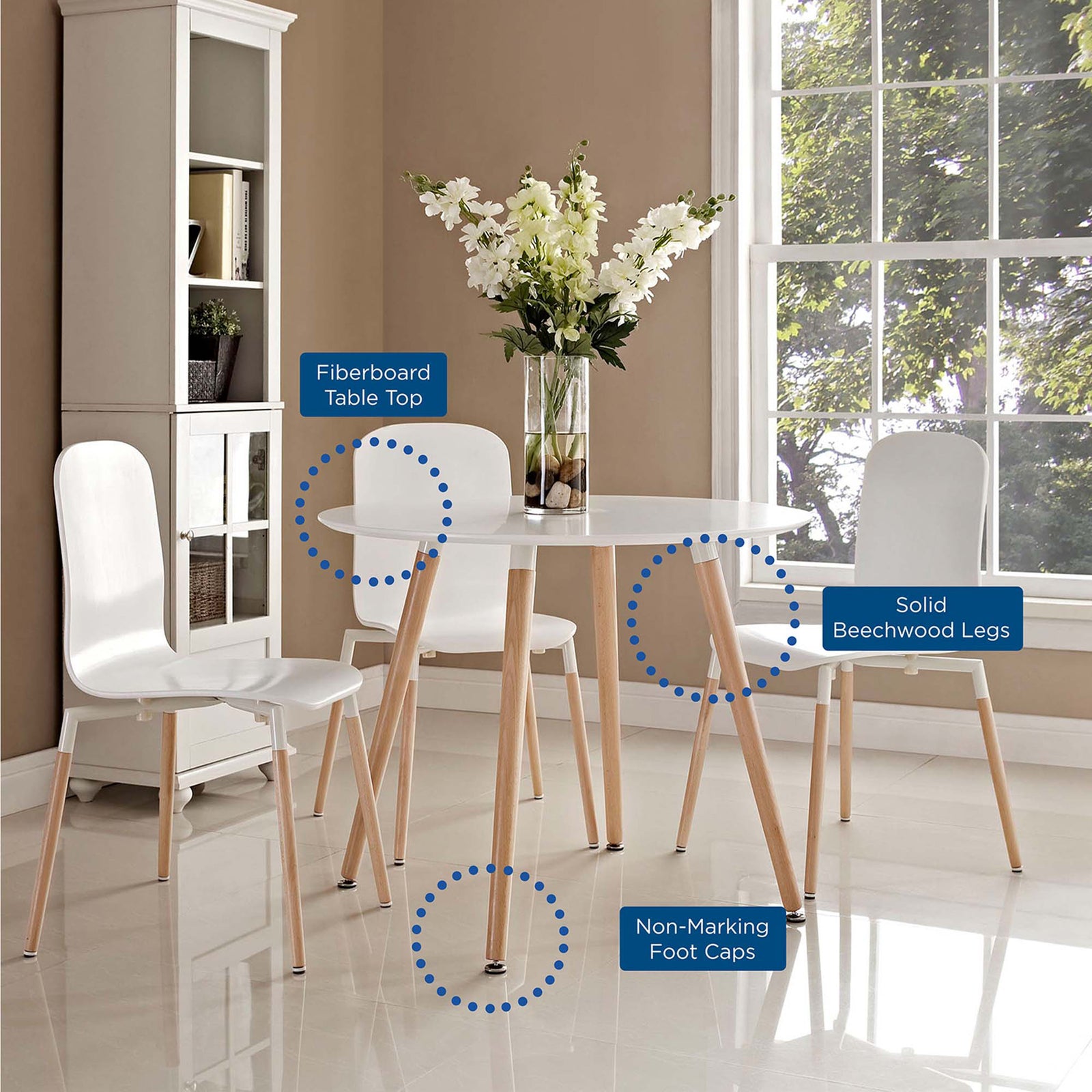 Tracer Circular Dining Table White