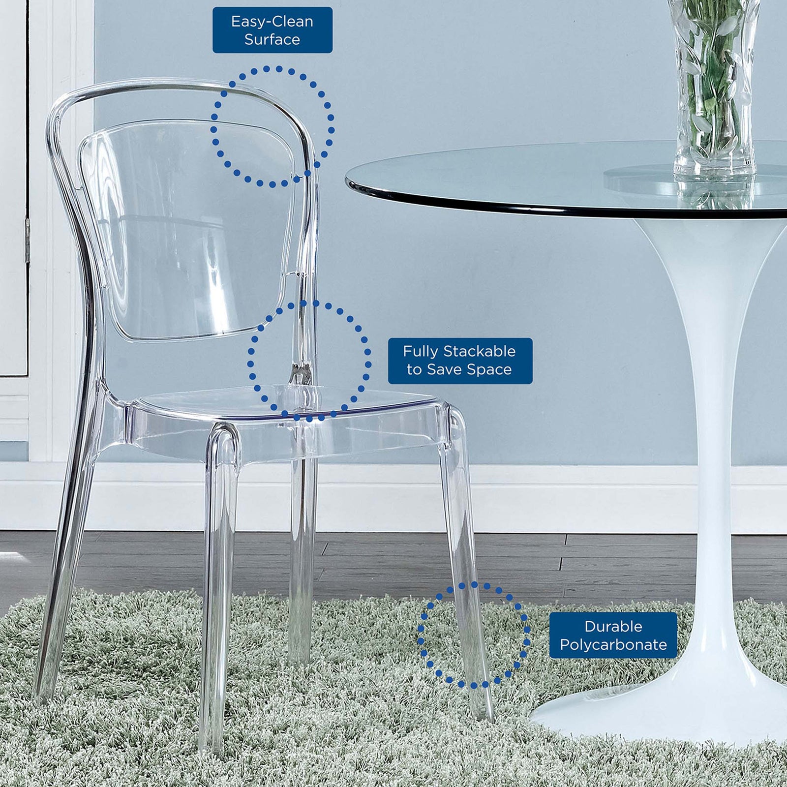 Entron Side Chair Clear