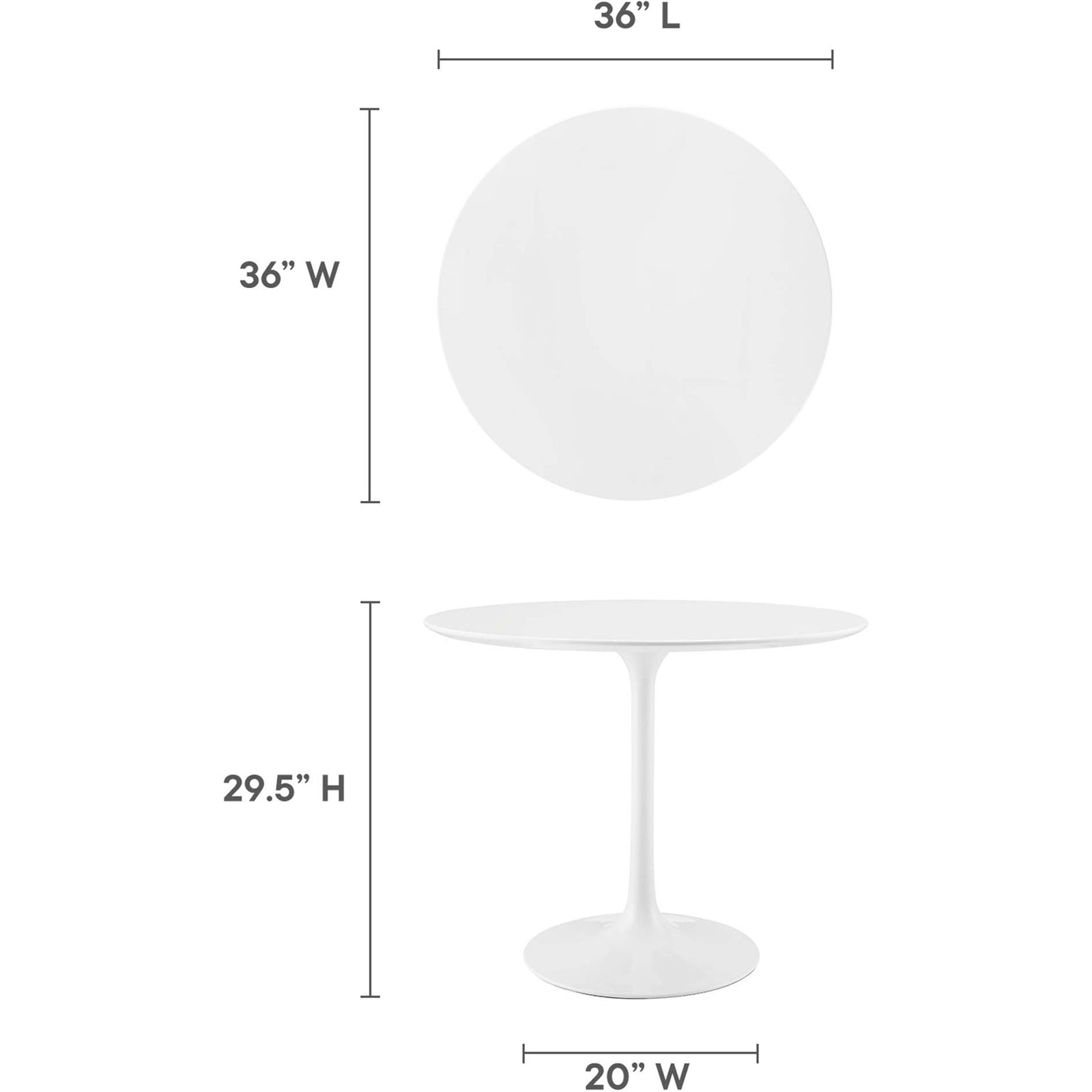 Lore Round Dining Table White