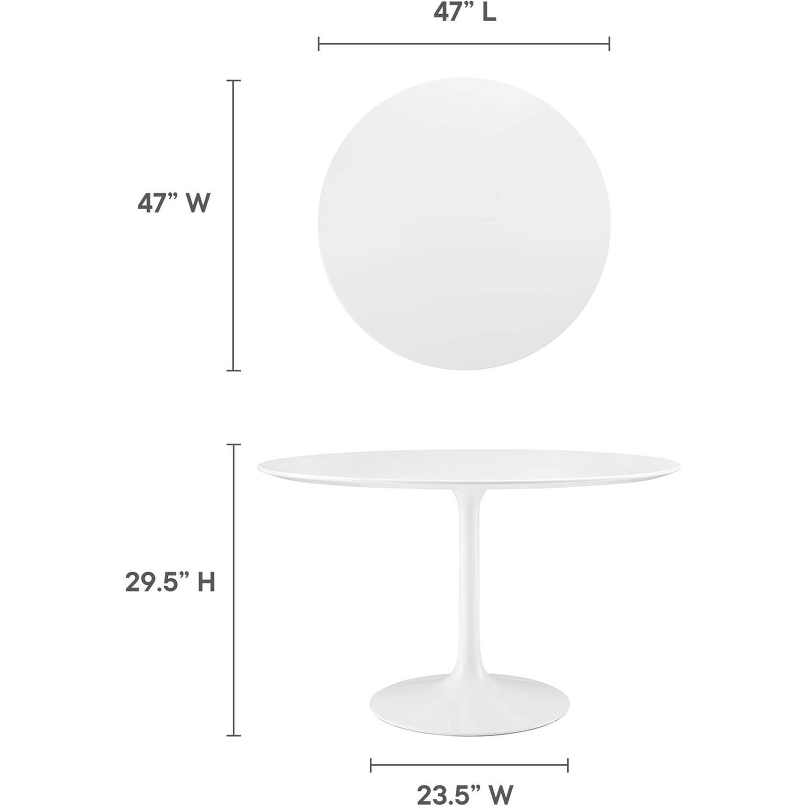 Lore Round Dining Table White