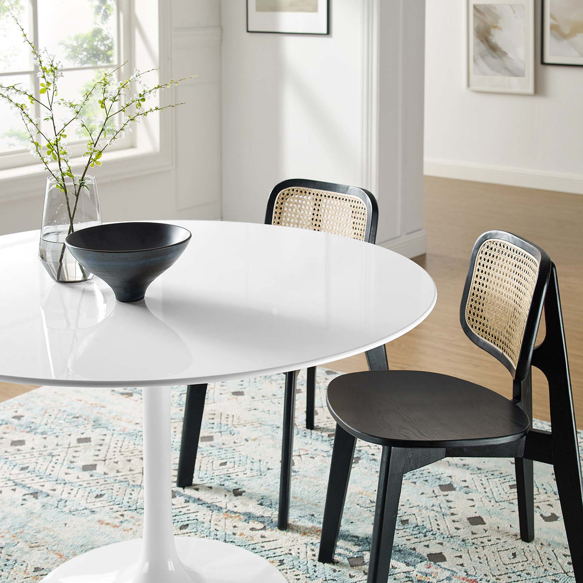 Lore Round Dining Table White