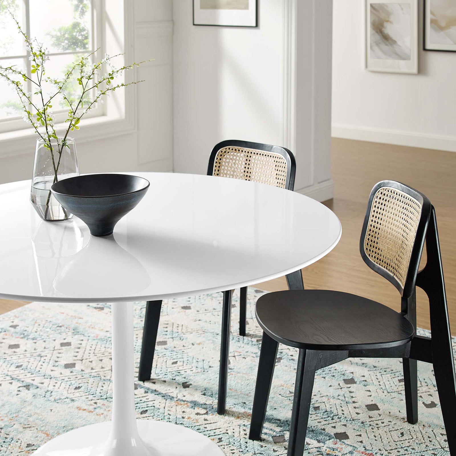 Lore Round Dining Table White