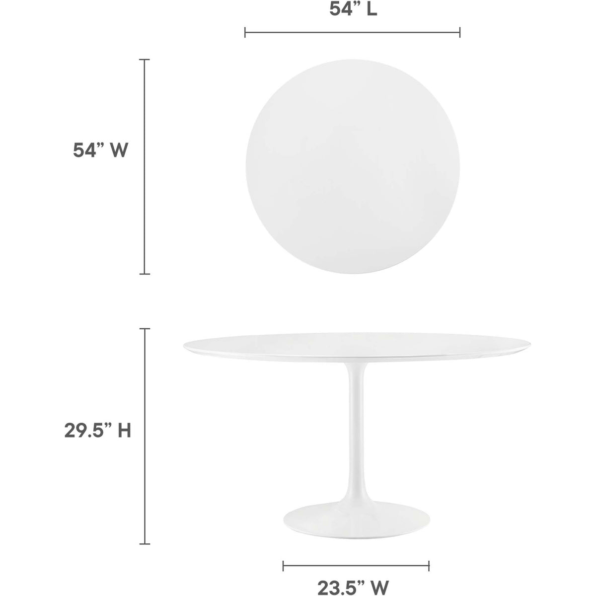 Lore Round Dining Table White