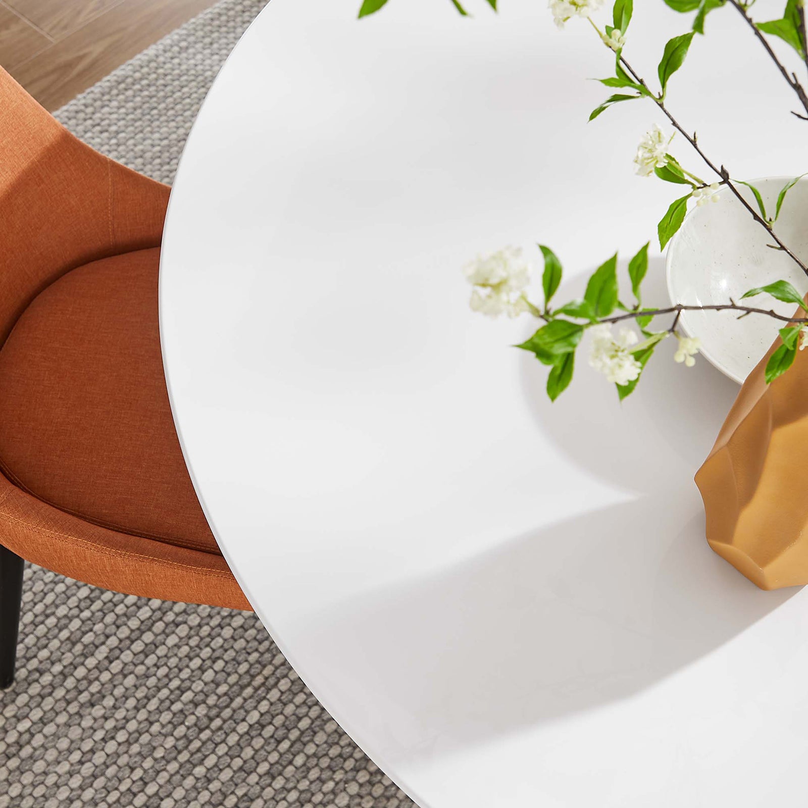 Lore Round Dining Table White