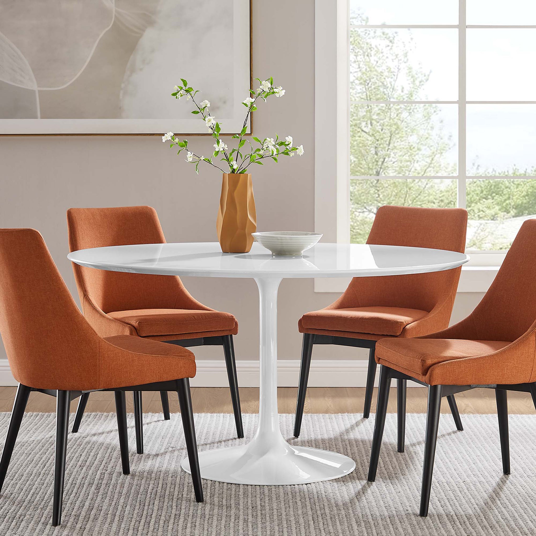 Lipton Round Wood Dining Table White