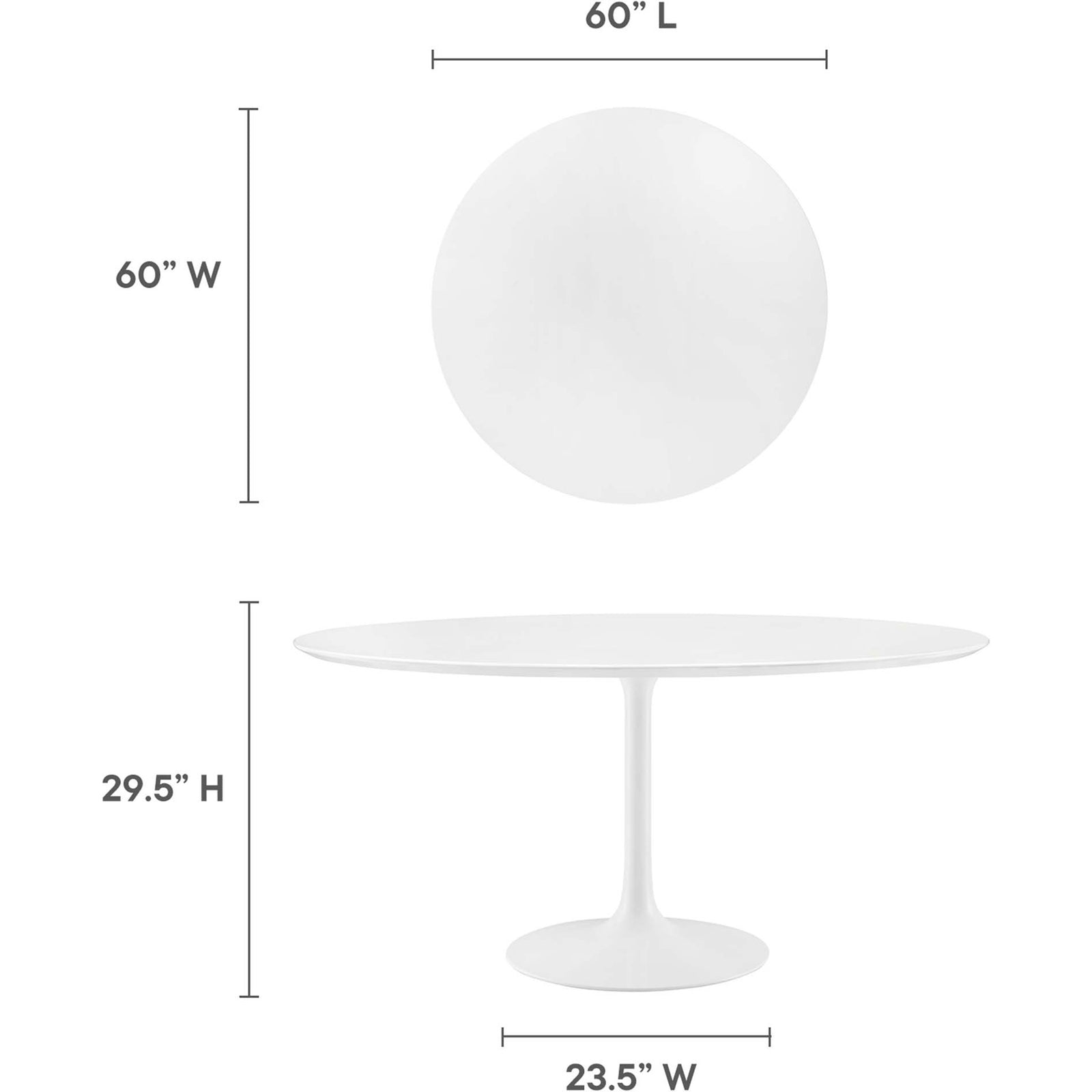 Lore Round Dining Table White
