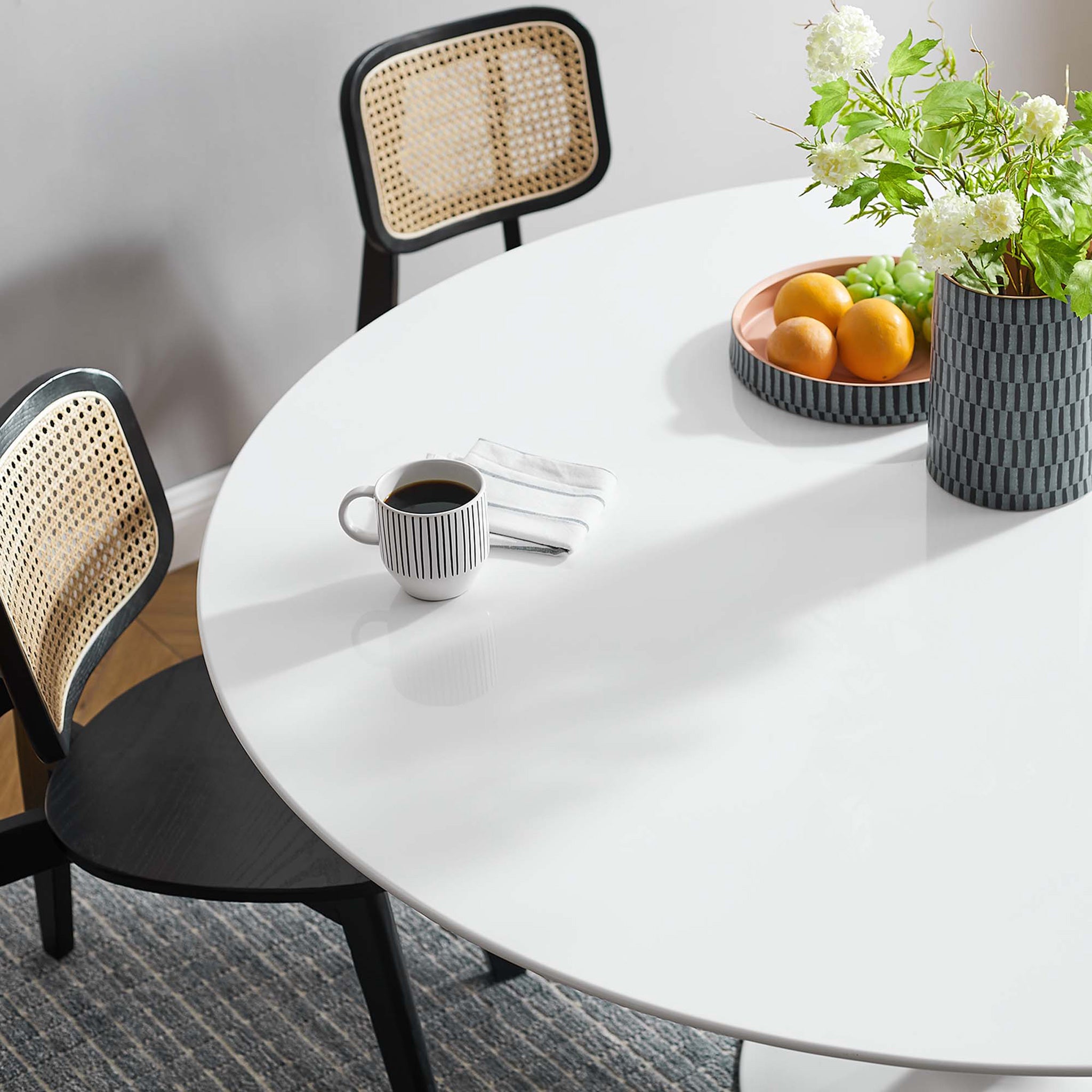 Lipton Round Wood Dining Table White