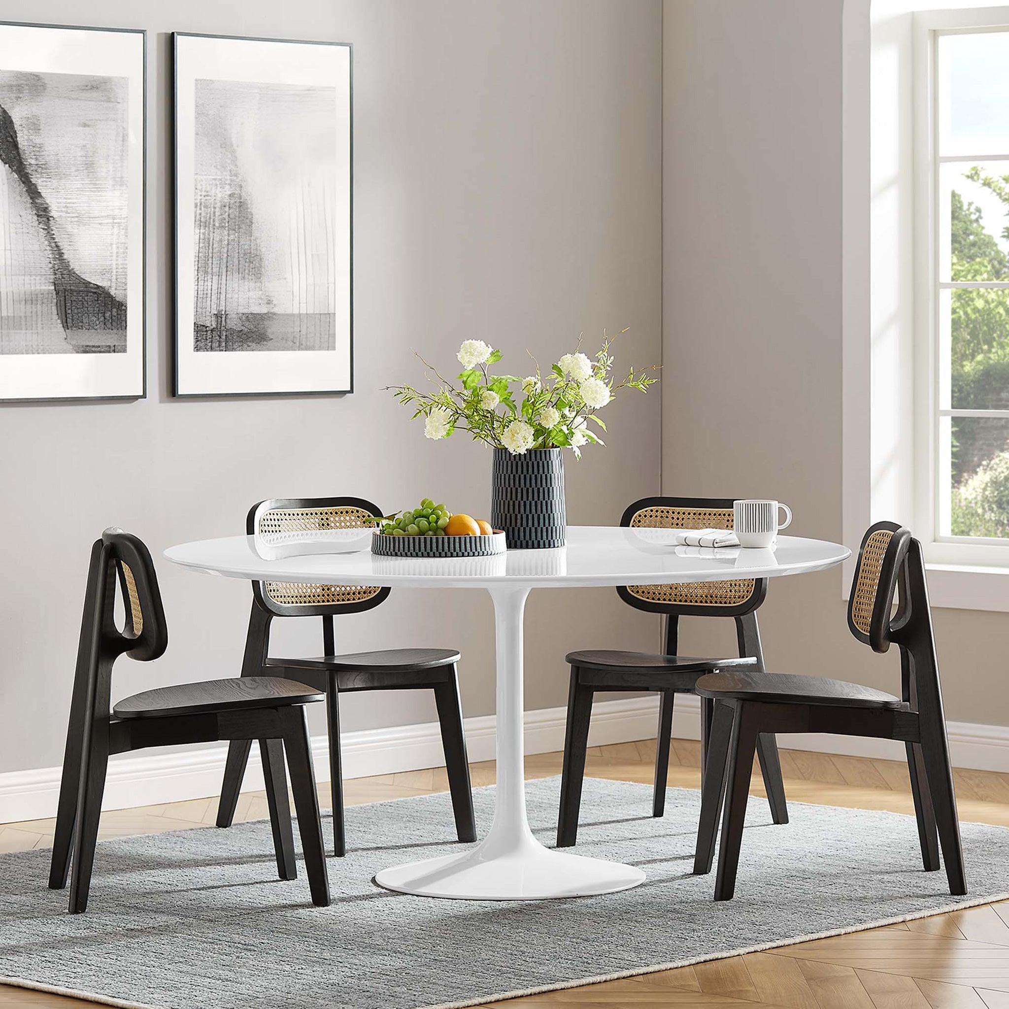 Lipton Round Wood Dining Table White