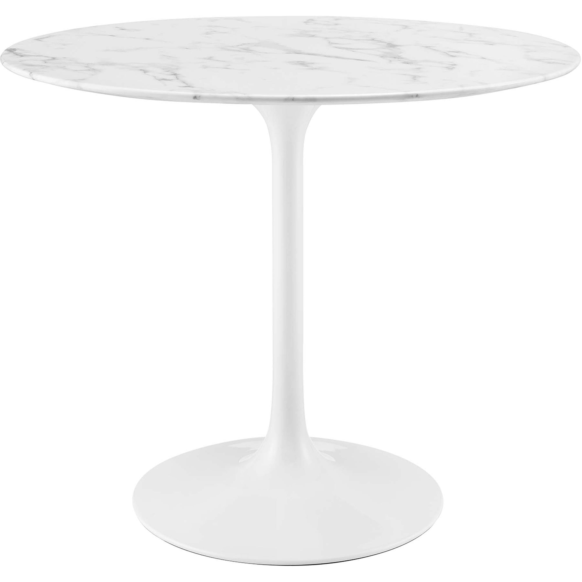 Lipton Round Faux Marble Dining Table White