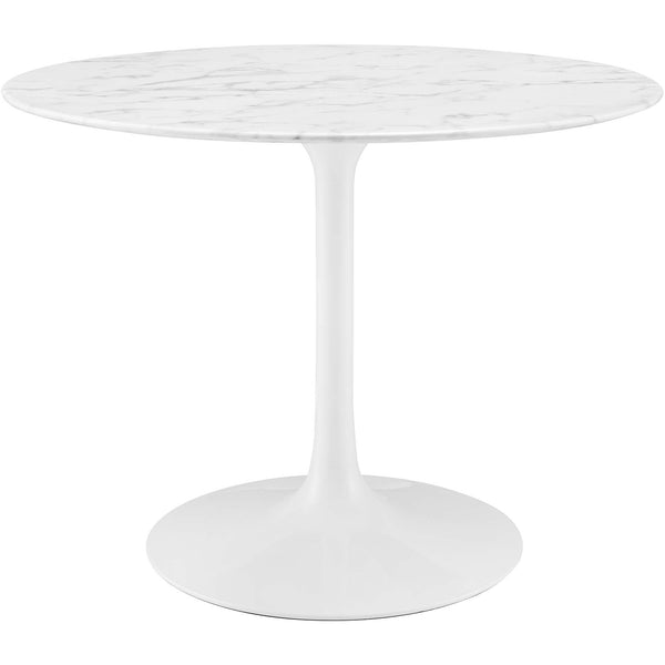 Lipton Round Faux Marble Dining Table White