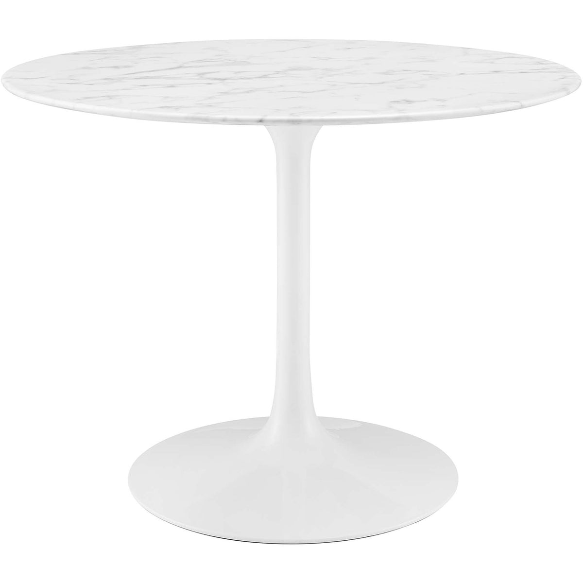 Lipton Round Faux Marble Dining Table White