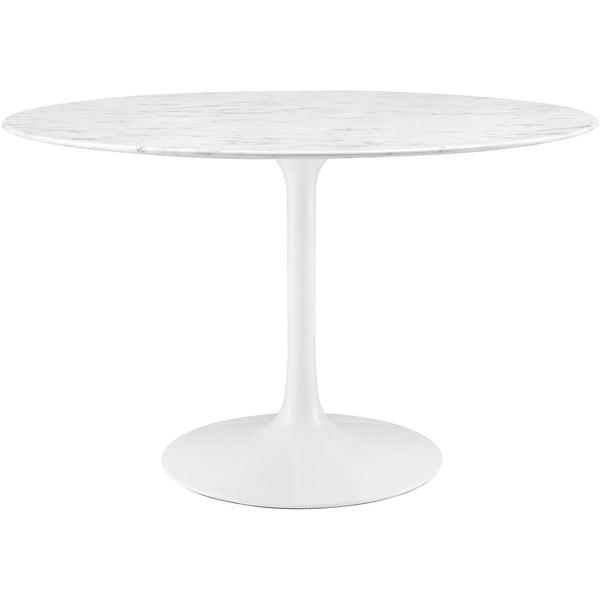 Lipton Round Faux Marble Dining Table White
