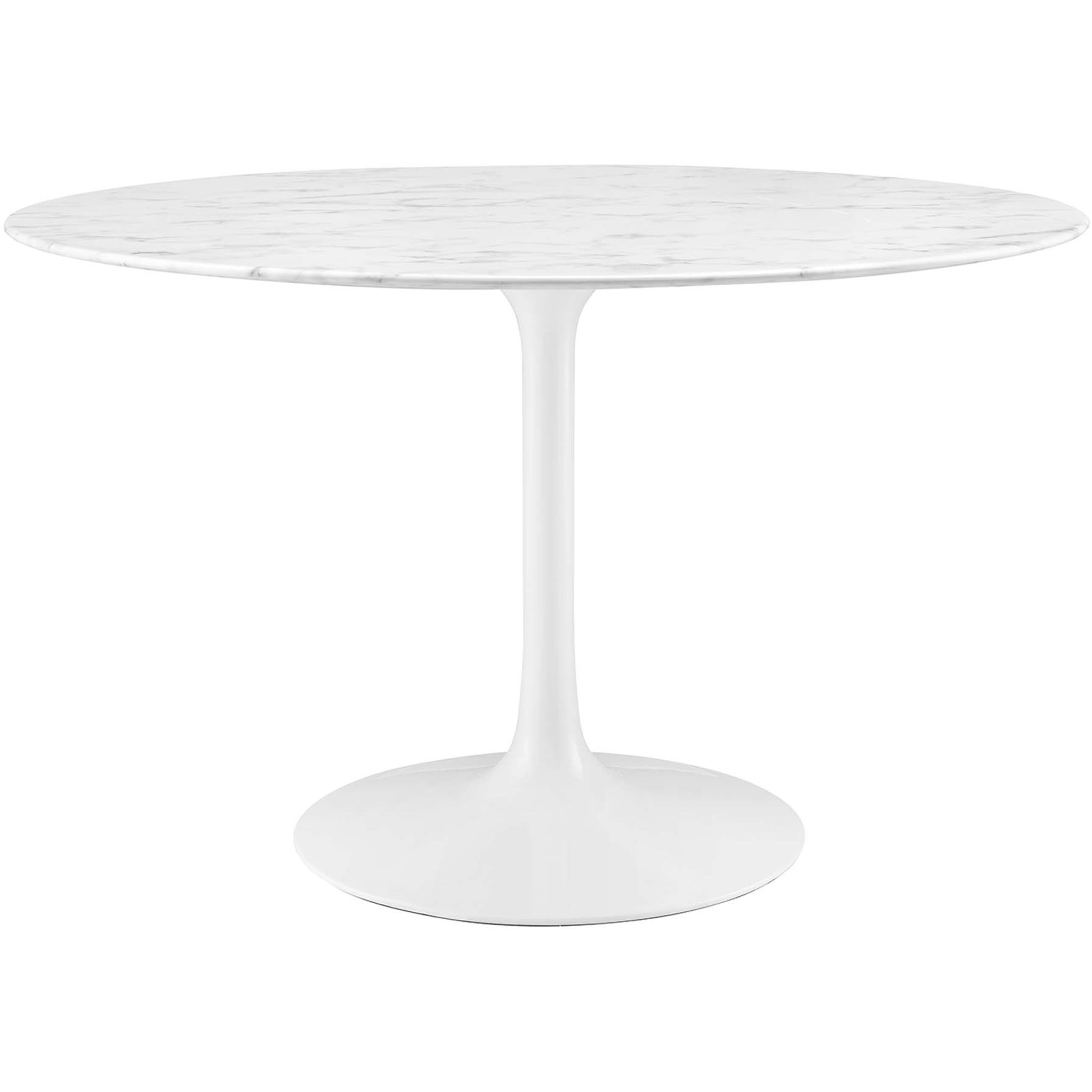 Lipton Round Faux Marble Dining Table White