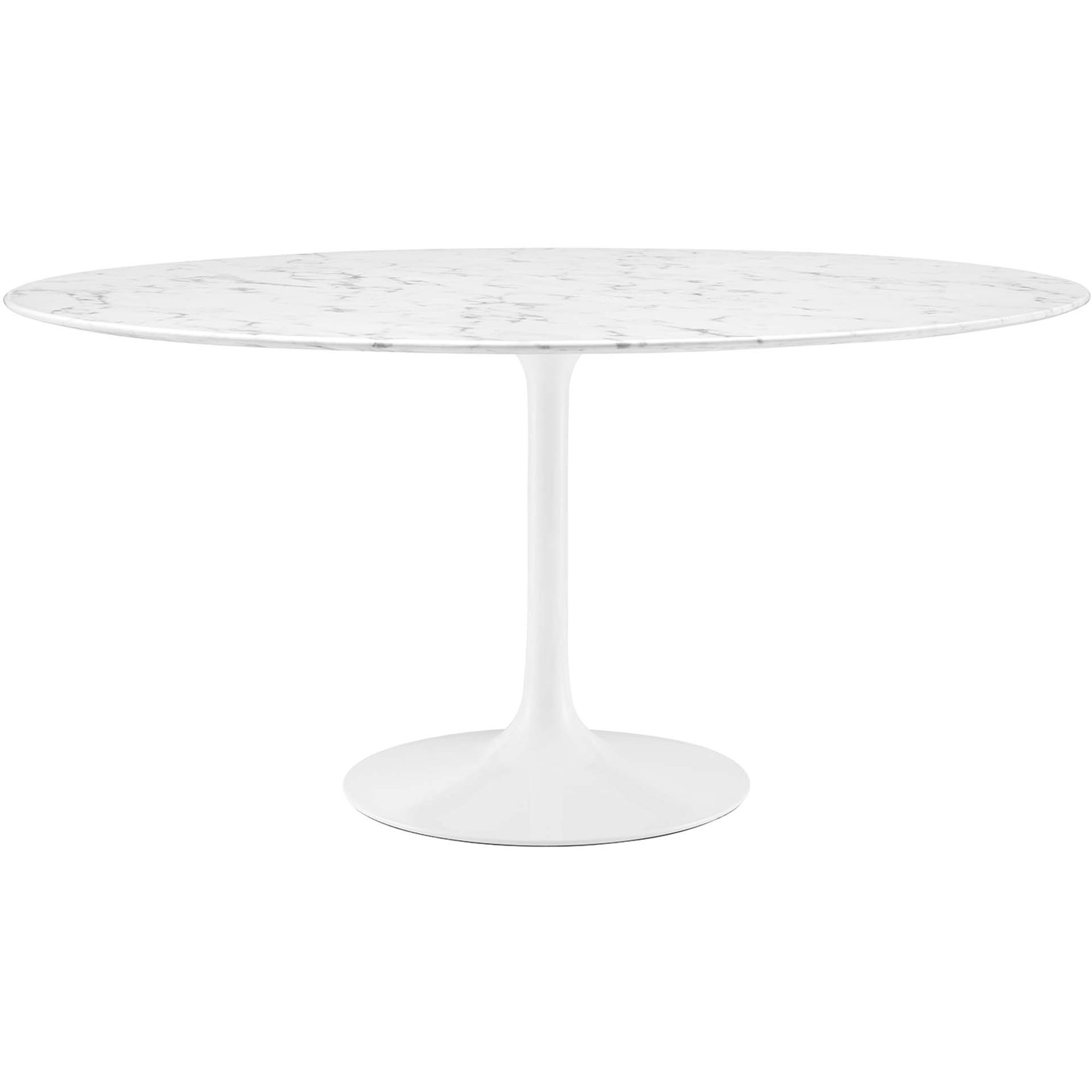 Lipton Round Faux Marble Dining Table White