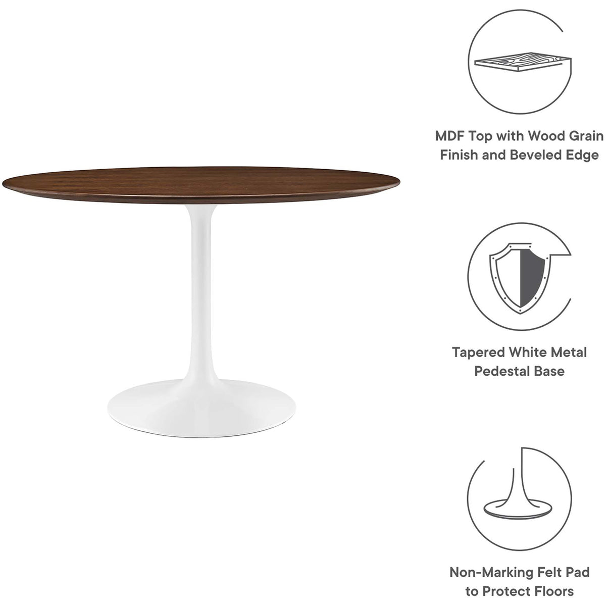 Lore Round Dining Table Walnut