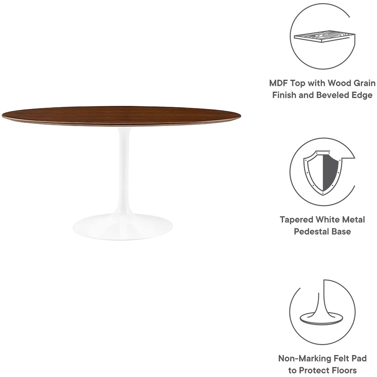 Lore Oval Dining Table Walnut