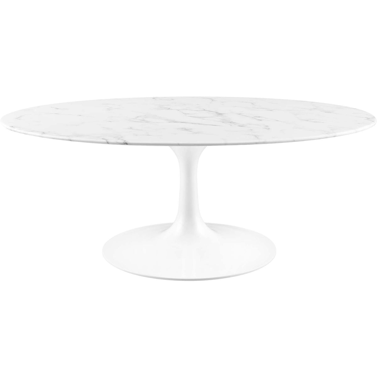 Lipton Oval Coffee Table White Marble