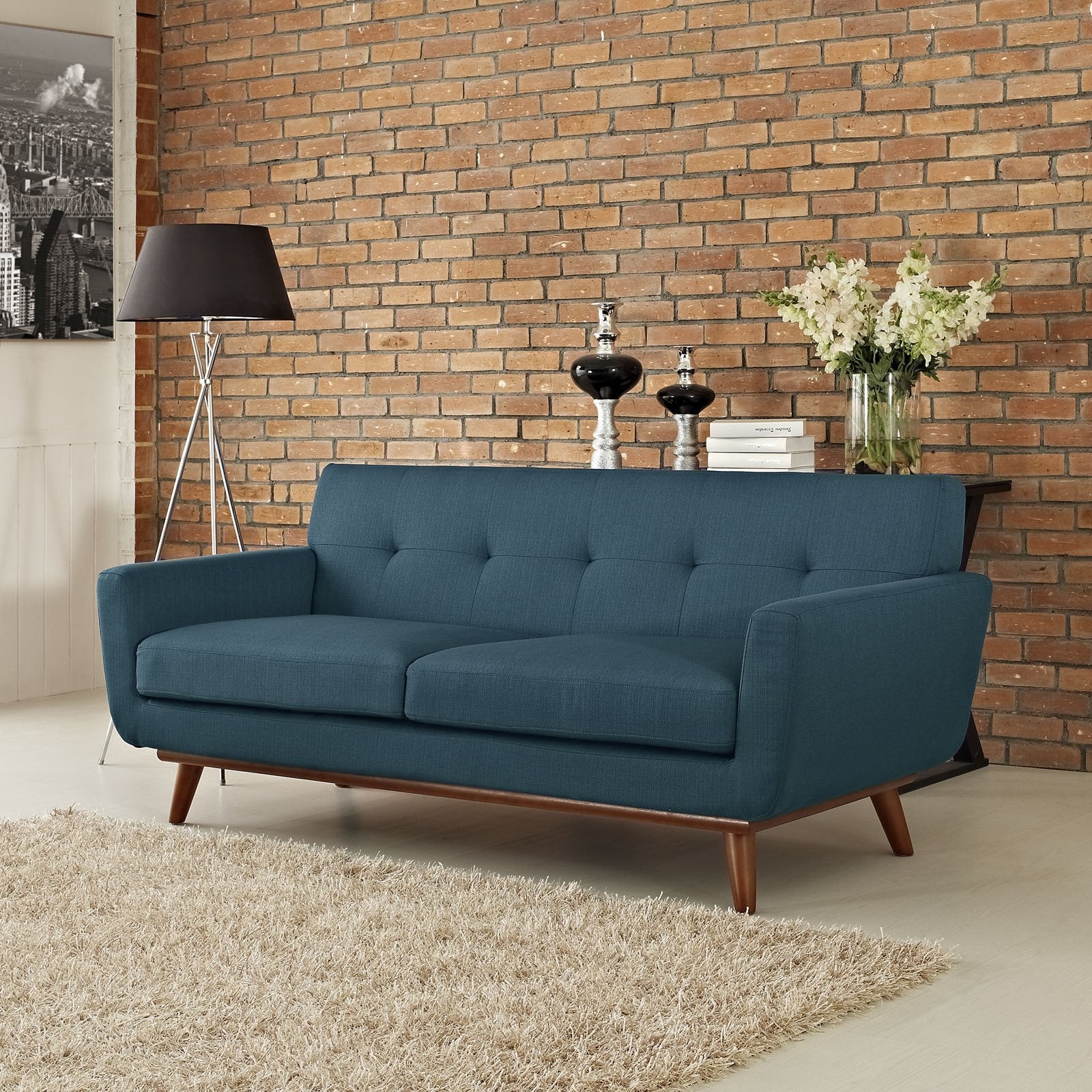 Emory Upholstered Loveseat Azure