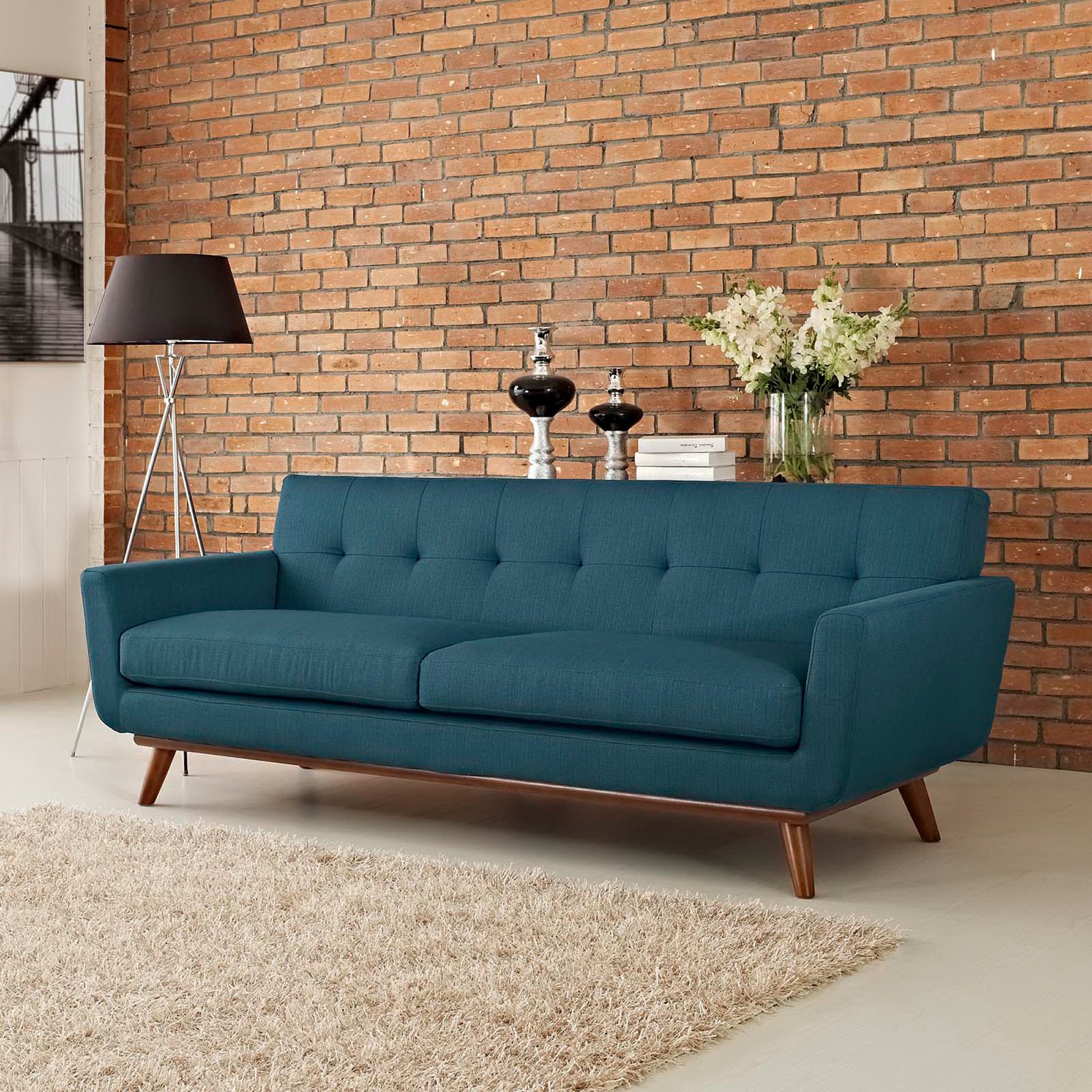 Englewood Fabric Sofa Azure