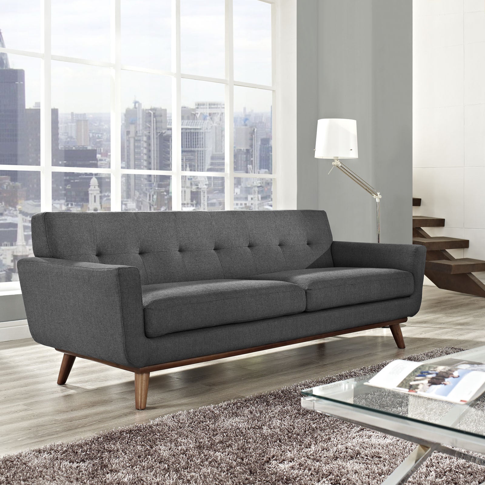 Emory Upholstered Sofa Gray