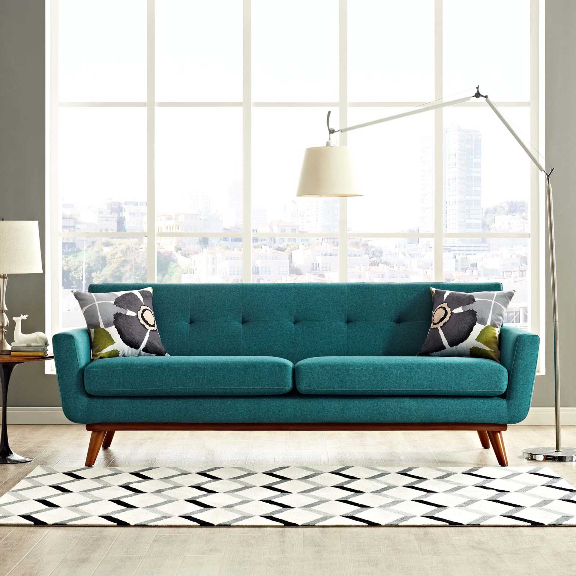 Emory Upholstered Sofa Teal