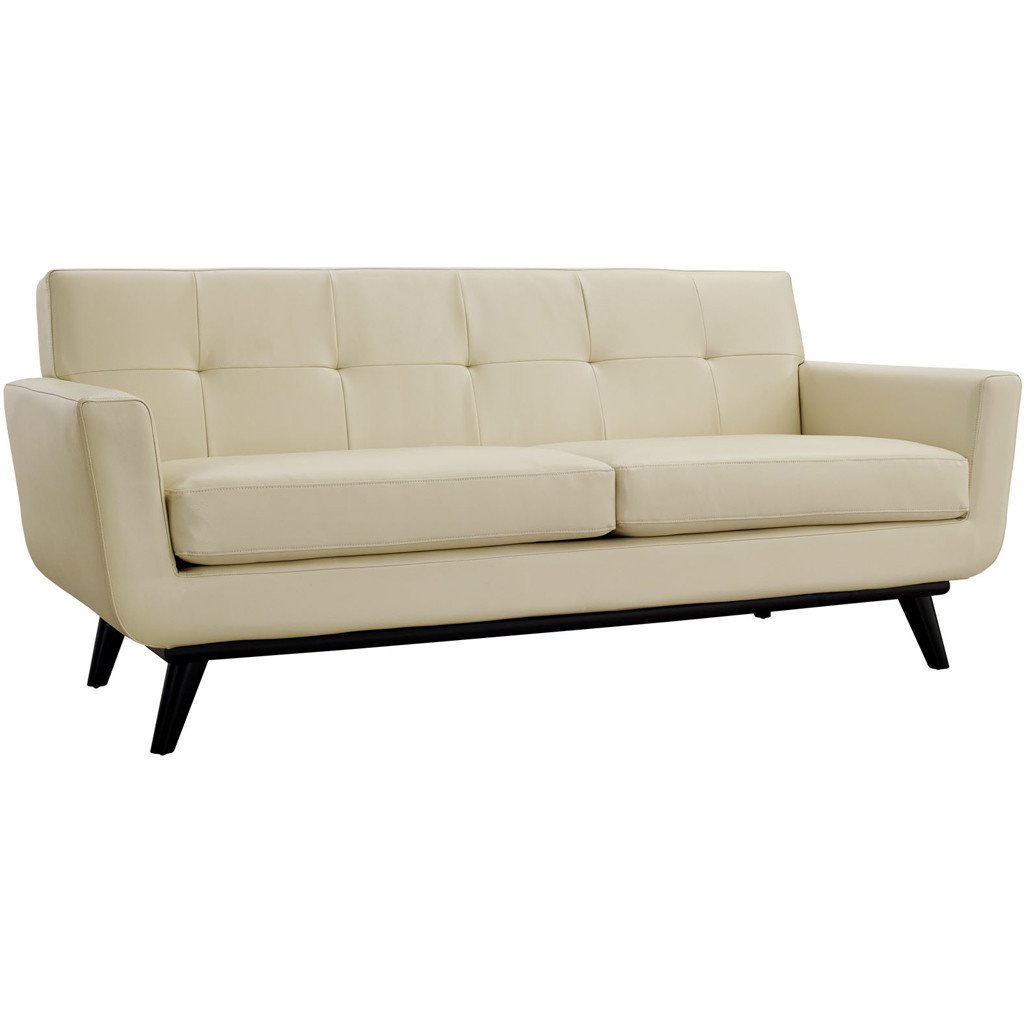 Emory Leather Loveseat Beige